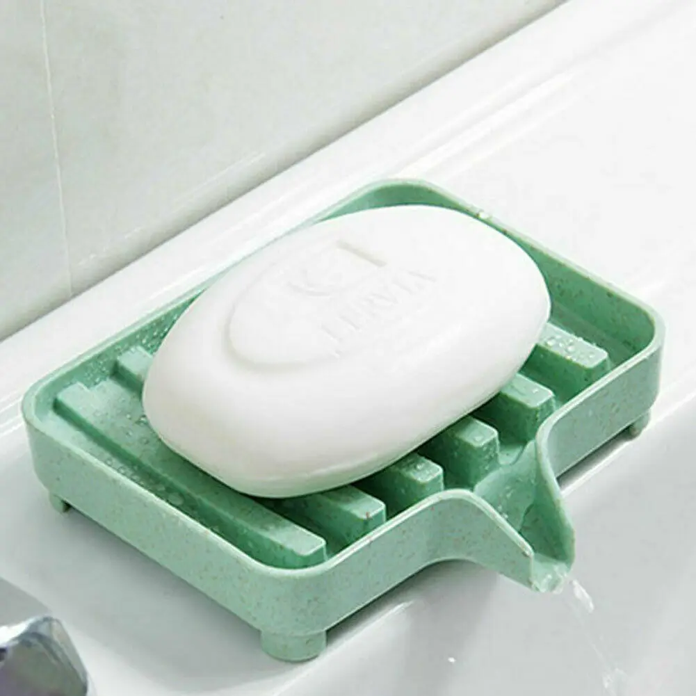 

Bathroom Water Draining Soap Dish Case Holder Drainer Soap Saver Storage Box New