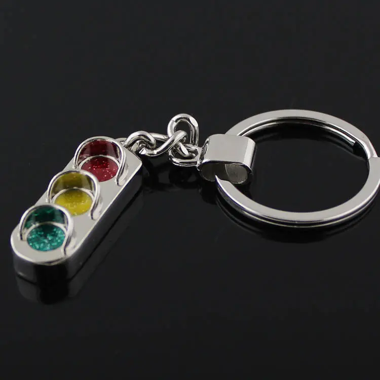 Wholesale 10pcs/lot Classic 3D Traffic lights signal lights Key Chain