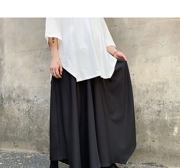 Для мужчин в японском стиле необычный дизайн широкие брюки юбки брюки мужские женские уличная хип-хоп панк готические шаровары