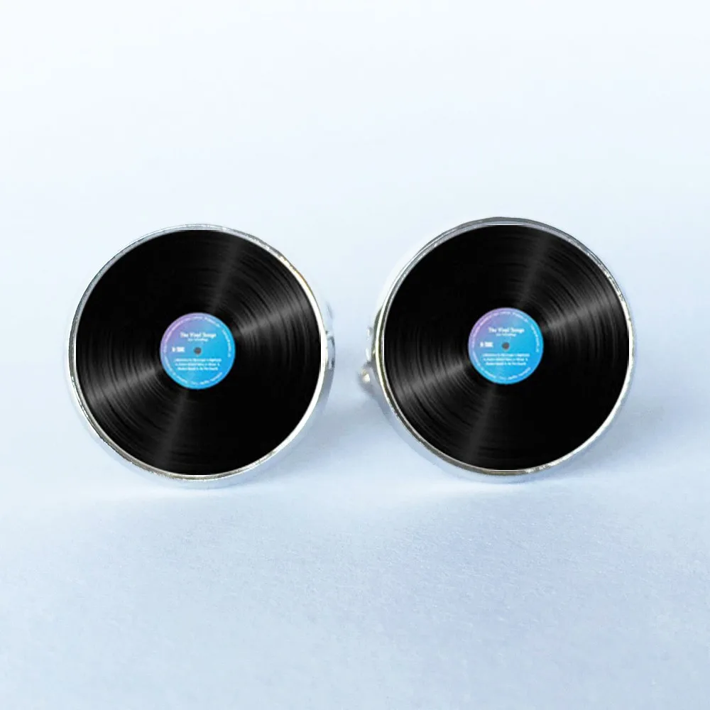 

New 1 Pairs Silver Cufflinks Music Cufflinks Vinyl Disc Cufflinks Gold Cufflinks Menswear