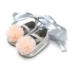 Детские танцевальные обувь для малышей галстук-бабочка Детские обувь для принцессы для новорожденных Милые Первые ходунки 0-18 м