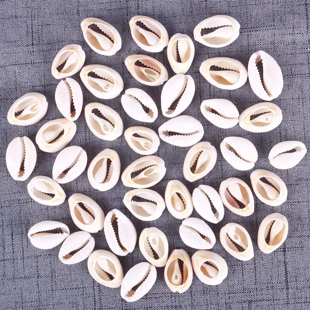 

50pcs/pack Large And Small Size Creamy White Natural Sea Shell Loose Beads Accessories for Home Decoration Craft #244993