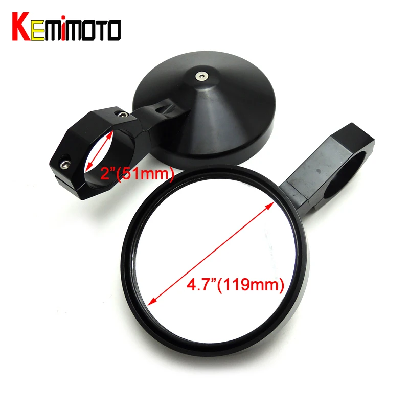 

KEMiMOTO Adjustable 2" Roll Cage Heavy Duty rear view Mirror for Can am Commander Maverick For Yamaha Viking UTV side mirrors