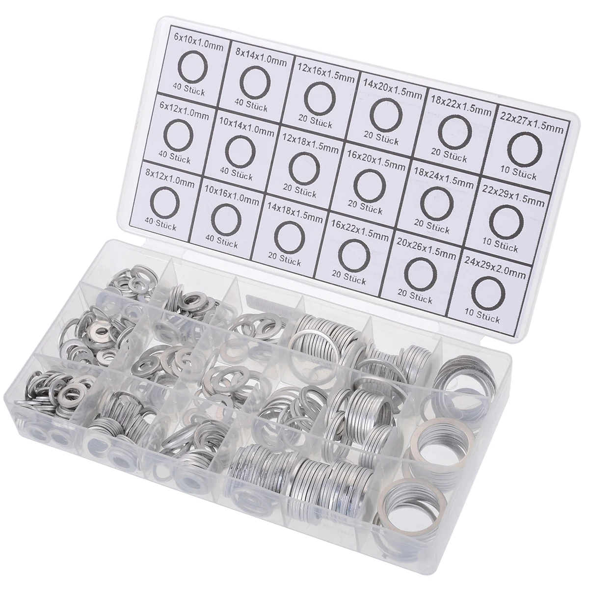 Mayitr 450Pcs/kit 18 Size Gaskets Washers Pure Aluminum Gasket Aluminum Flat Metal Washer Gasket Aluminum Sealing Rings