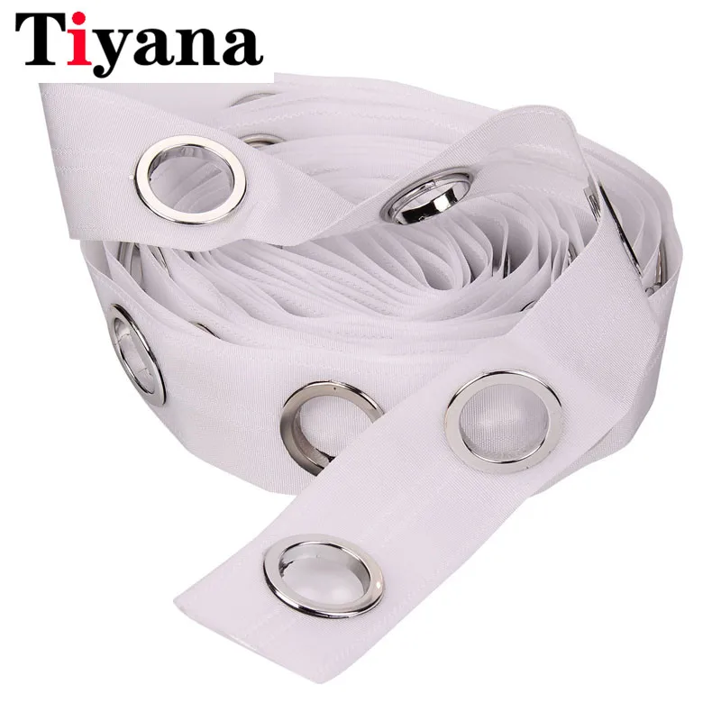 

15M Eyelet Curtain Tape Curtain Heading Grommet Top Tape Header 5 rings/m Pencil Pleat Hook White Tape Curtain Accessories D15