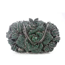 Frauen Pochette Strass Neue Kristall Clutch Abendtasche Rose Blume Diamant-kupplungs-handtaschen-frauen-brautpartei-geldbeutel Hochzeitshandmade Besetzte Handtasche Tasche