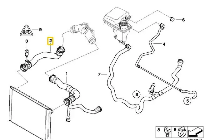 1 шт радиатор Хладагент петель растяжимый шланг для BMW X1 E60 E61 E65 E66 525i 530i 520i 730i 17127519257