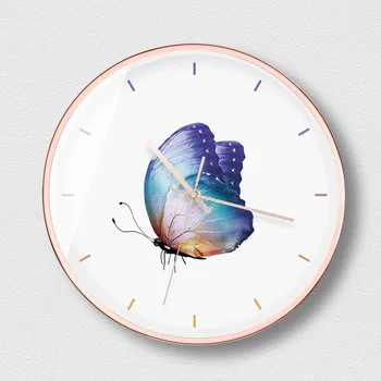 

Butterfly Series Mute Wall Clock Living Room Bedroom Decoration Accessories Nordic Creative Fashion Round Quartz Wall Clocks