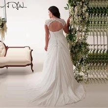 ADLN 2017 In Stock Plus Size Wedding Dress Elegant V-neck Applique Chiffon Beach Bridal Gowns vestidos de novia