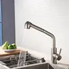 Two Functions Kitchen Faucet with Pull Out Sprayer, Stainless Steel Mat Brushed Nickel Kitchen Faucet with Sprayer, Basin Faucet ► Photo 3/6