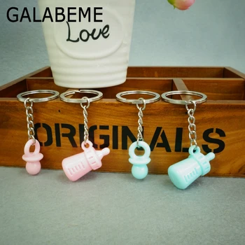 

Galabeme 10pair Acrylic Key Chains Baby Bottle Nipple Key Ring Baby Shower Gift Keychain Favor Bag Charm Jewelry Car key Cover