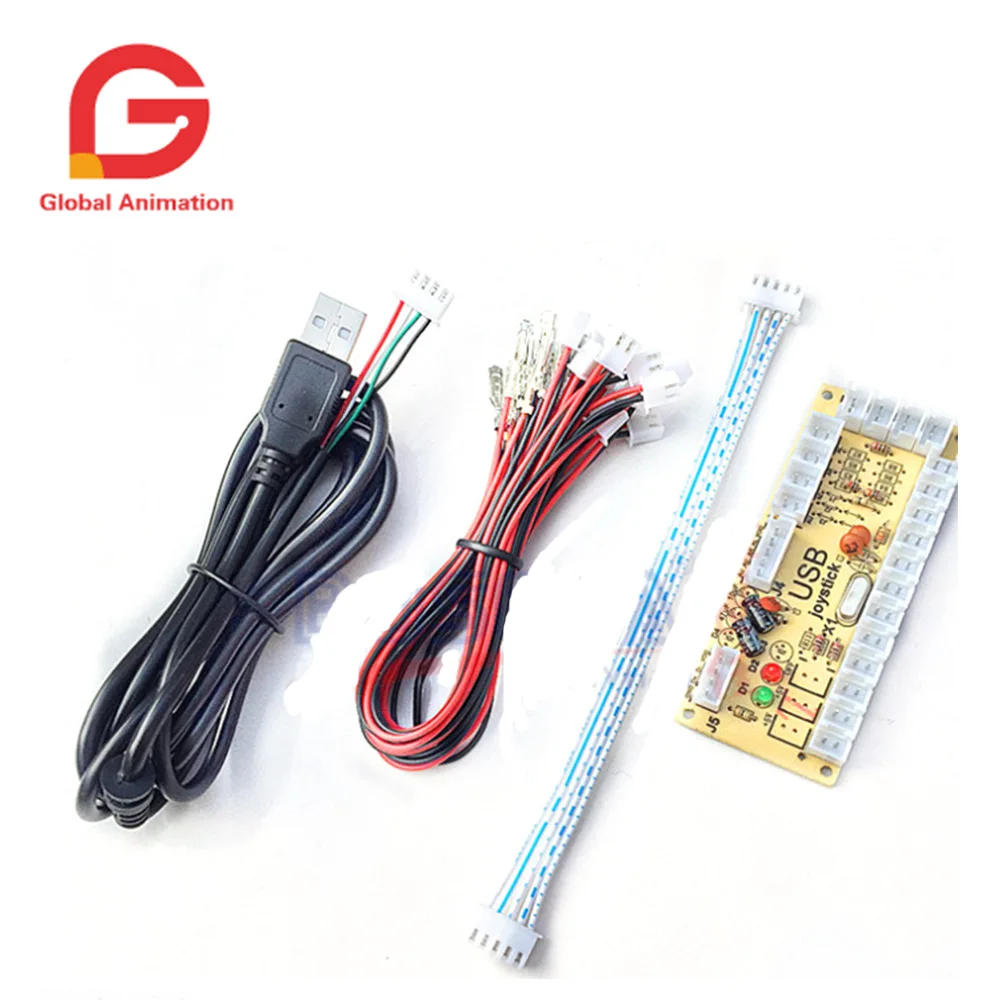 

12 Set / Lot Zero Delay Arcade USB Encoder PC to Joystick Push Buttons Wire Cables For MAME Fight Stick Control Module Board