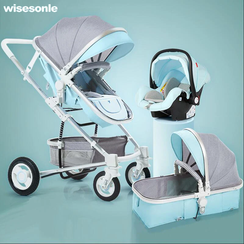 

Wisesonle baby stroller 2 in 1/3 in 1 High landscape stollers two way baby stroller two way baby stroller four wheel trolley