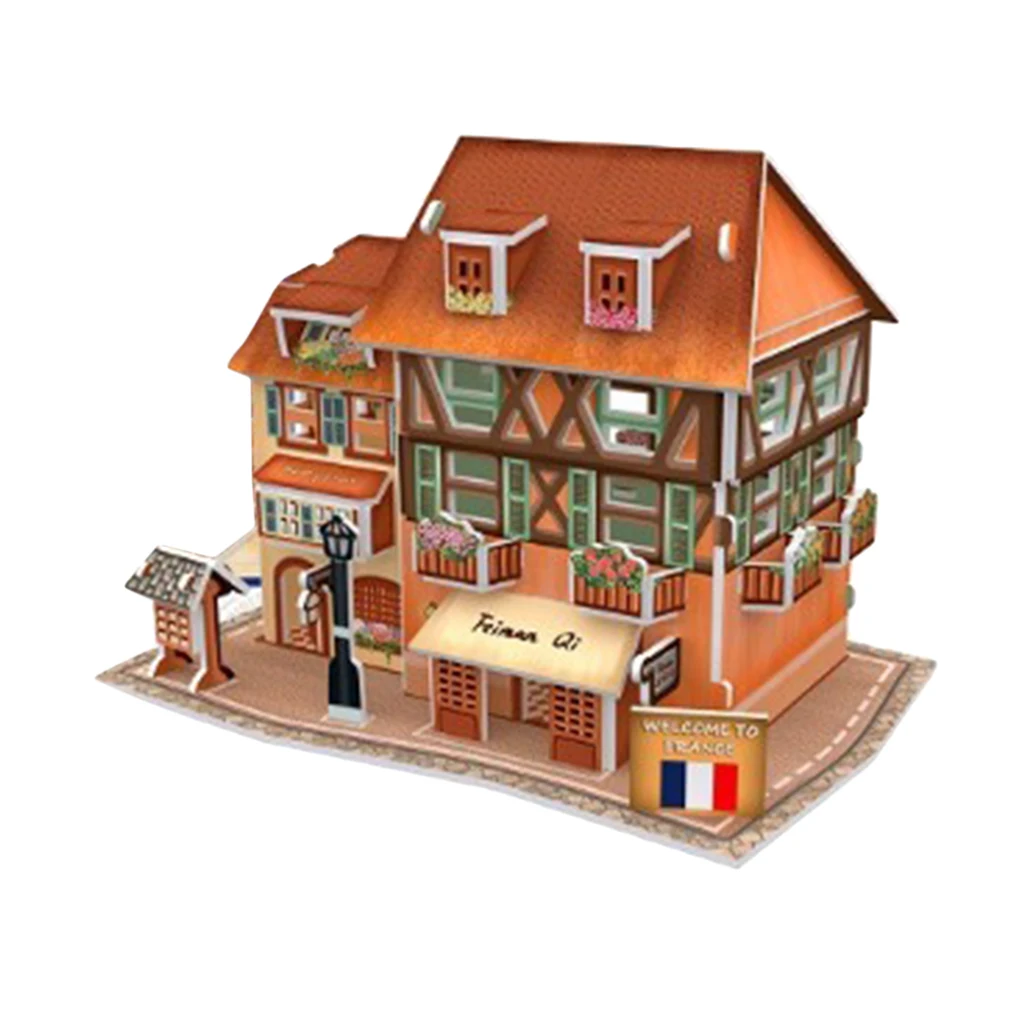 DIY Miniature Dollhouse Wooden Furniture Kit Handmade Crafts French Loft Apartment Model 1/24 Scale Puzzle Doll House Toys