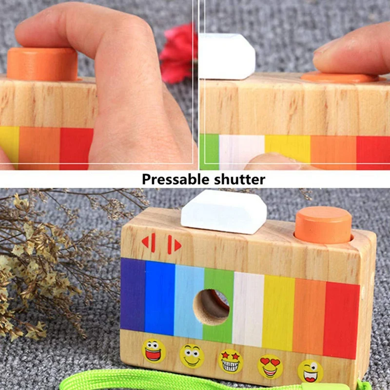 Детская камера деревянная камера креативный калейдоскоп мини деревянная камера игрушка цветная деревянная камера портативная камера для детей