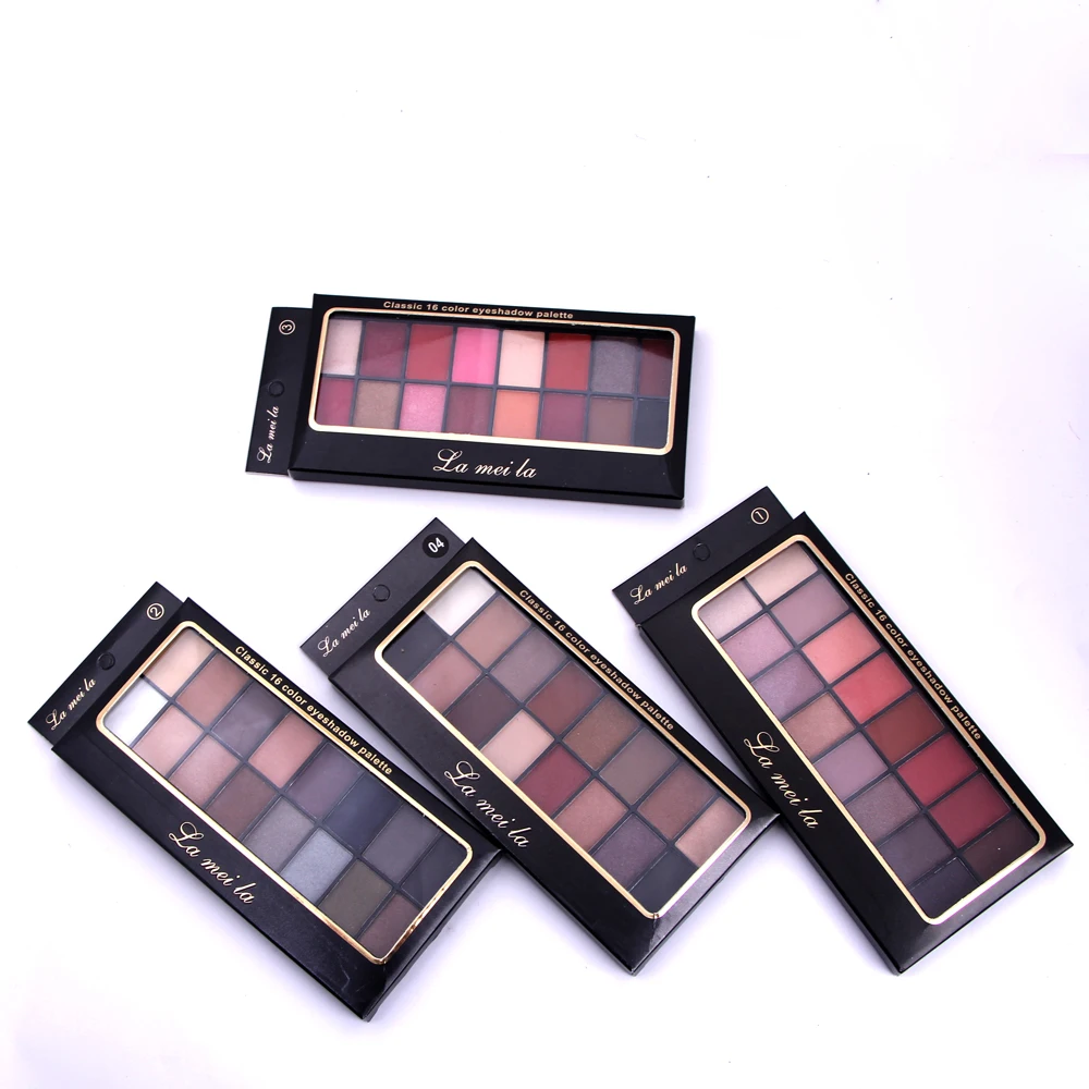 Professional Makeup 16 Colors Gliter Shiny Eyeshadow Palette Waterproof Matte Pigments Minerals Eye Shadow Nude Brown Make Up