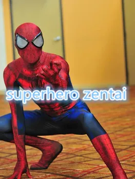 

Classic Spiderman costume 3D print Spandex Spiderman Cosplay Zentai suit hot sale Superhero Catsuit Free shipping