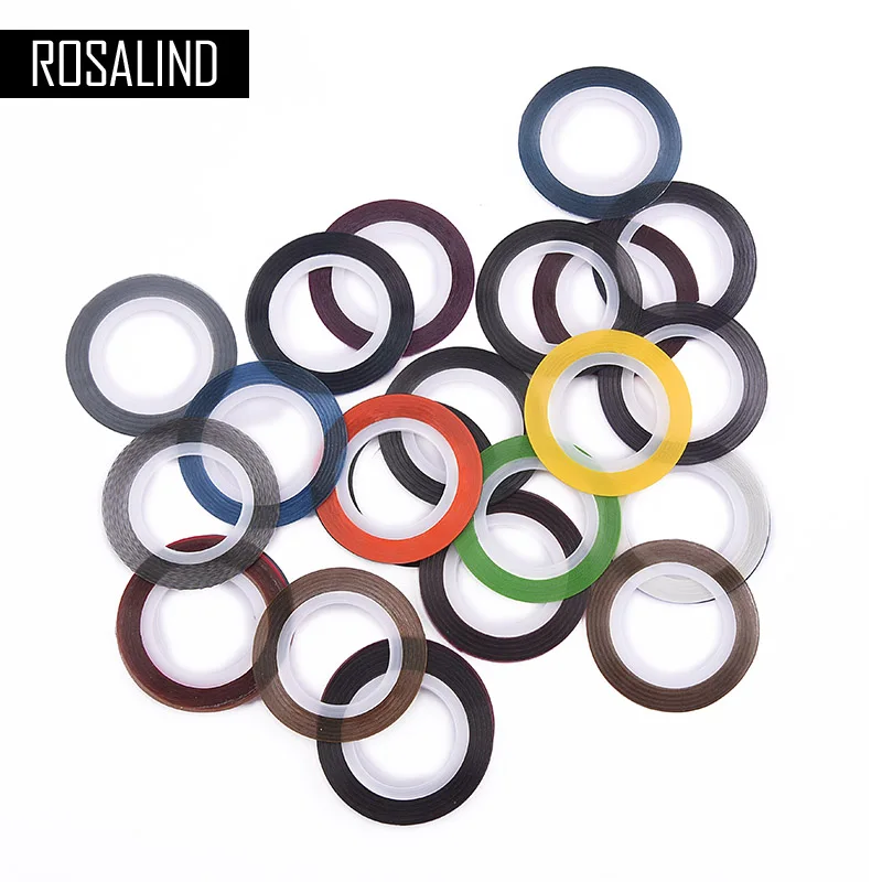 ROSALIND, 30 шт./лот, многоцветные, разноцветные, в рулонах, полоскающие ленты, линия, для украшения ногтей, наклейки, сделай сам, для ногтей, блестящие, для ногтей