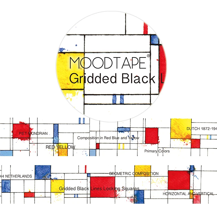 

28mm*10m Mondrian's fantasy Original Stickers Deco Masking Tape Retro color block Washi Tape DIY Planner Scrapbooking Escolar