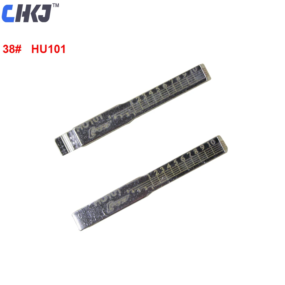 

CHKJ 10pcs/lot HU101 Engraved Line Key Blank NO.38 For Volvo S40 V40 Ford Jaguar Max Land Rover Scale Shearing Teeth Key Blade