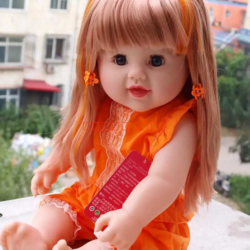 

48cm Reborn Baby Doll Girl Newborn Lifelike Realistic Baby Doll Gifts Soft Vinyl Cute Girl In Pink Dress Baby Doll Birthday Gift