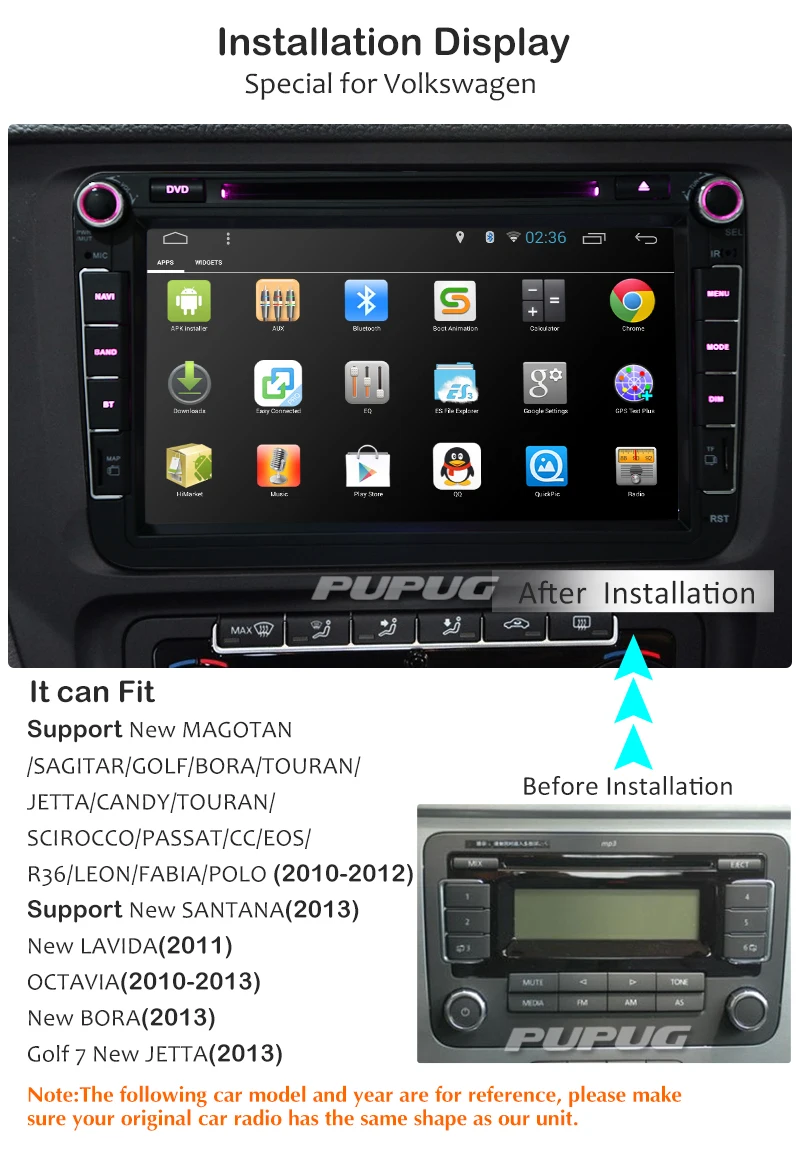 Best Android 5.1 Receiver Auto PC Stereo AMP Capacitive Map Car DVD Autoradio 4-Core OBD2 CanBus Radio GPS System For VW Volkswagen 1
