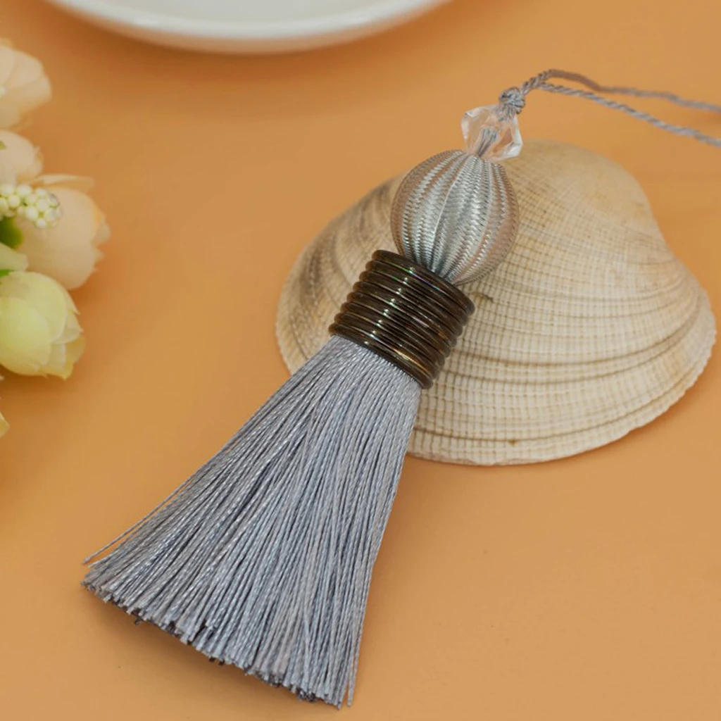 2Pcs Variety Colors Polyester Thread Tassel Charm Pendant Bag Chain Key Decoration Curtain Drapery Tassels Decor