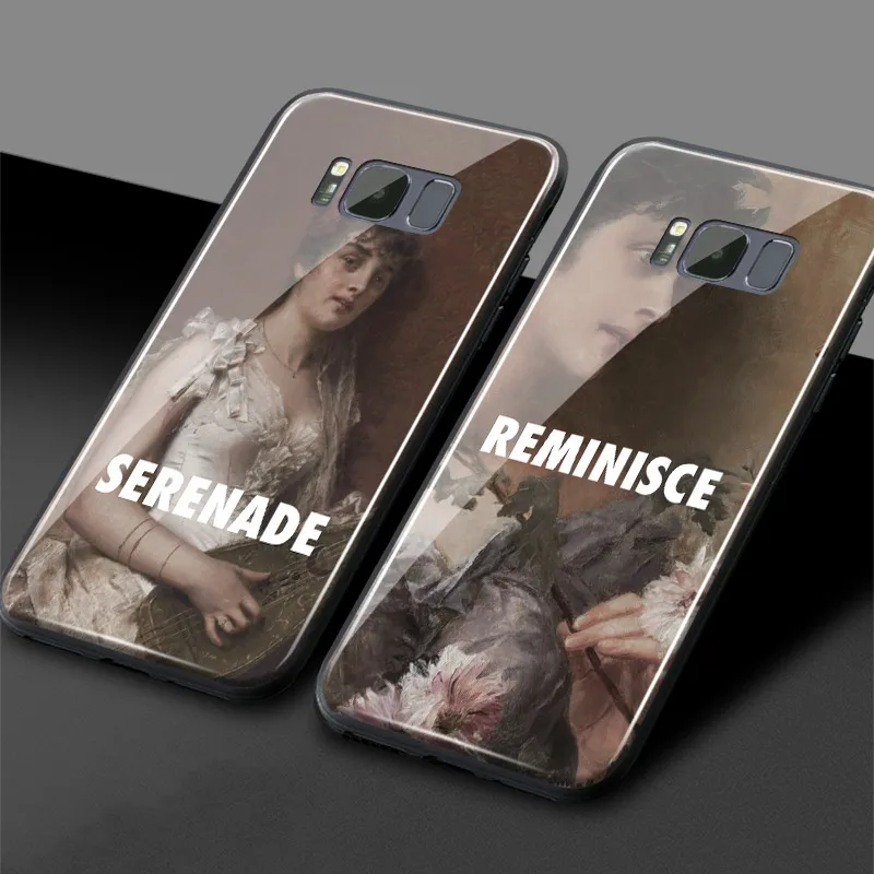 

Aesthetic Vintage girl Art words pattern Soft Silicone Phone Case Cover Shell For Samsung S7 Edge S8 S9 Plus Note 8 9