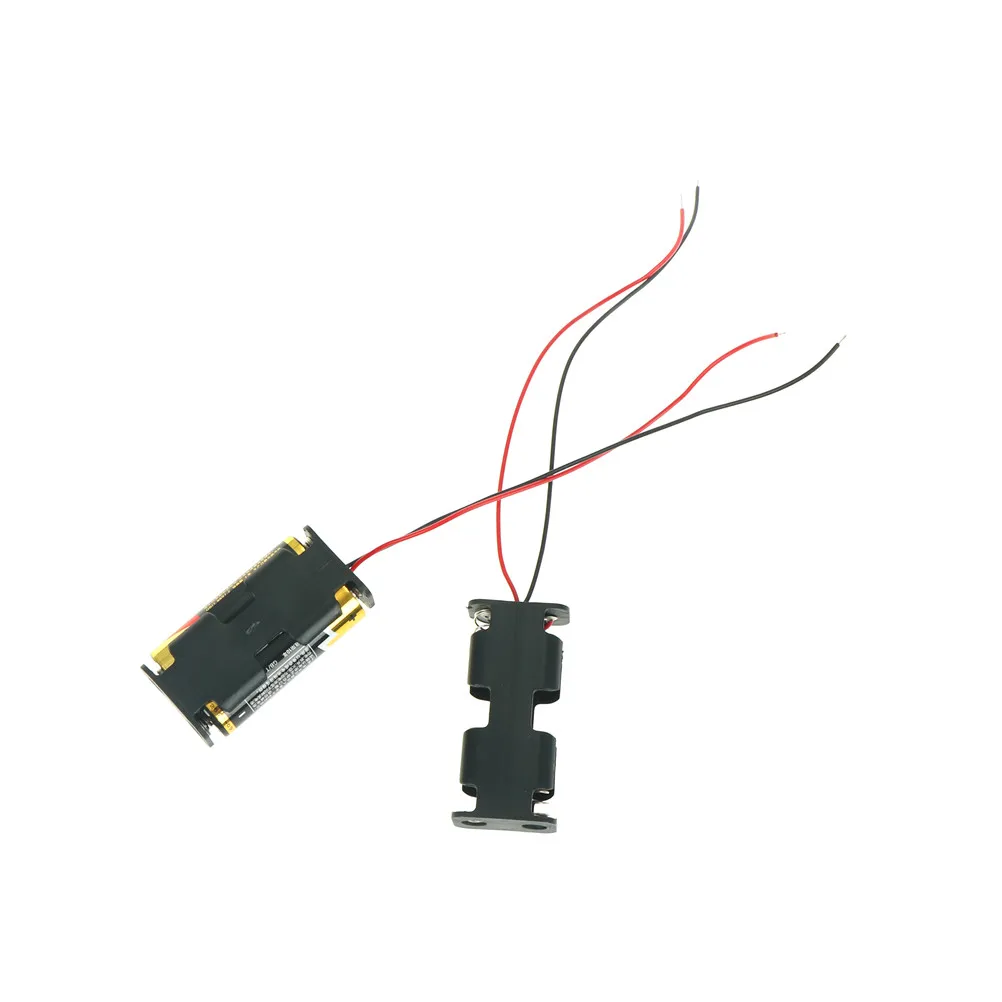 Черный пластиковый чехол для аккумулятора 2 x AAA 3V 5 # с проводным держателем| |