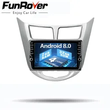 Funrover IPS Android 8.0 Car multimedia dvd radio player gps for hyundai solaris accent verna 2011 – 2015 2 din autoradio stereo