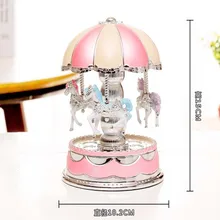 Карусельная лошадка романтическая излучающая заводная карусельная лошадка Рождество Свадьба День рождения подарок для украшения коробок игрушка
