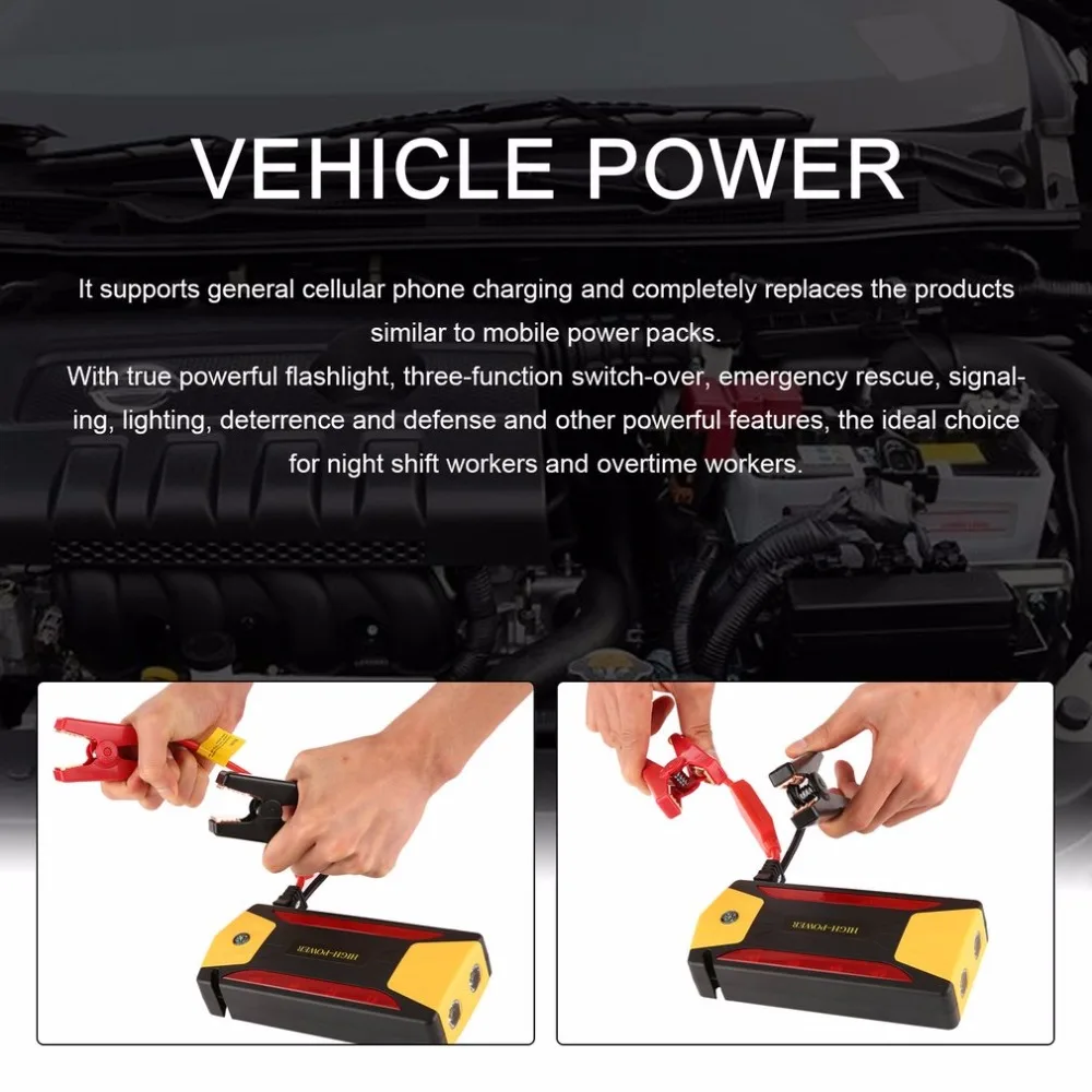 Multifunctional 82800mAh Large Capacity Portable Vehicle Power Car Jump Starter Mini Emergency Booster Power Bank BLY-16