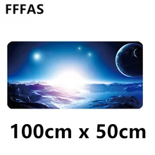 

FFFAS 1M X 0.5M Super Big Reading Desk Mat Mousepad Keyboard Cushion World Tapis De Souris 1m XXL Size Lock Edge Mousemat Large