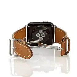 FOHUAS Серия 2 мм 1 натуральная кожа петля для Apple Watch Группа двойной тур 42 мм для Apple Watch кожаный ремешок 38 мм браслет для женщин