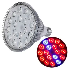 LED Grow E27 54W Grow Light 14Red:4Blue 85~265V Full Spectrum Indoor Plants Lamp For Flower Seedling Hydroponic System Tent