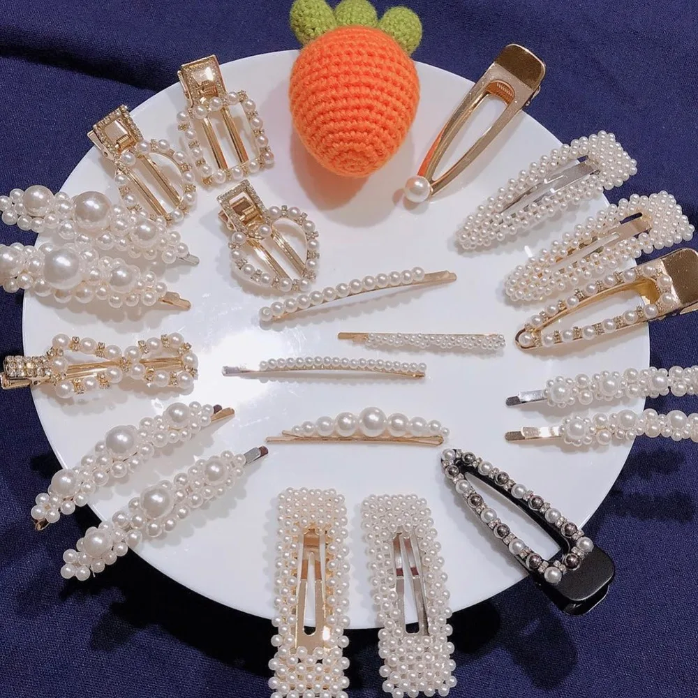 

Vedawas Korean Handmade Simulated Pearl Hair Pin for Women 2019 Trendy Flower Hair Clips Wedding Jewelry Party Gifts xg2798