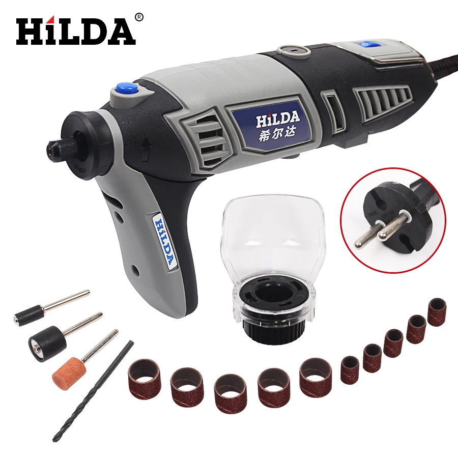 

HILDA 220V 180W Variable Speed for Dremel Rotary Tool Electric Mini Drill with Flexible Shaft and 133pcs Accessories