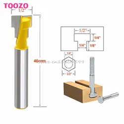 1/2 ''Т-шлицевая фреза стальная ручка фрезерный маршрутизатор бит 1/4'' хвостовик для деревообработки Прямая поставка