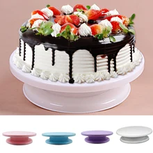 Пластиковая тарелка для торта Вращающаяся круглая подставка для торта украшение поворотный стол кухонная сковородка "сделай сам" инструмент для украшения выпечки 1 шт