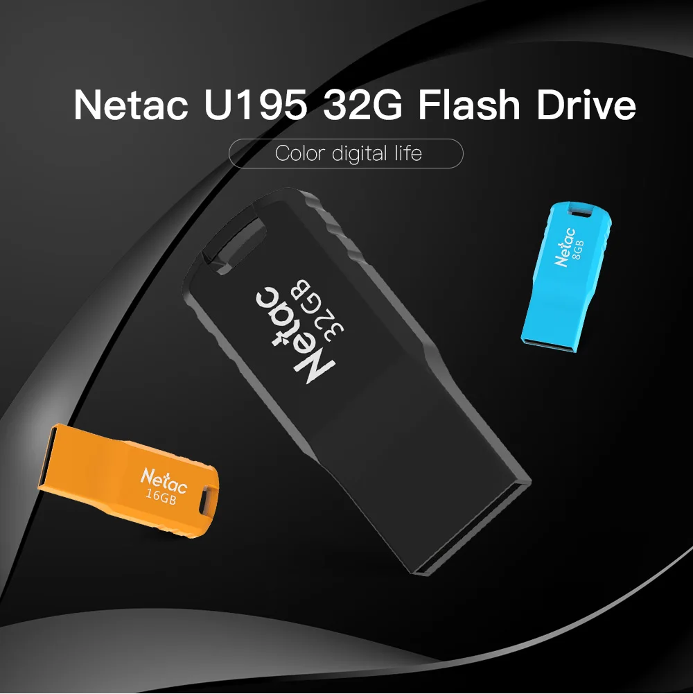 Netac U195 8 г 16 ГБ 32 ГБ USB2.0 высокое Скорость Флешка Водонепроницаемый надежная защита от повреждений USB флешка s для ноутбука macbook air pro таблетки