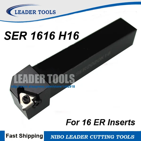 

SER1616H16 External Threading Turning Tool, Lathe Cutting tool Threaded Turning Tool Holder, CNC Cutting Tool for 16ER Inserts