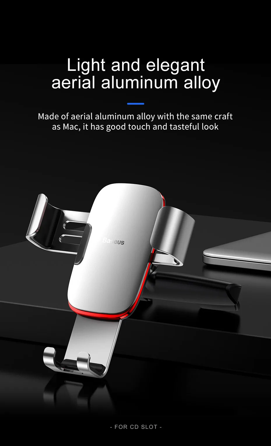 Baseus Khe CD Giá Đỡ Điện Thoại Ô Tô Trọng Lực Xe Gắn Giá Đỡ Cho Điện Thoại Trong Ô Tô Cho iPhone Samsung Xiaomi Mobile điện Thoại Xe Đứng bedside phone holder
