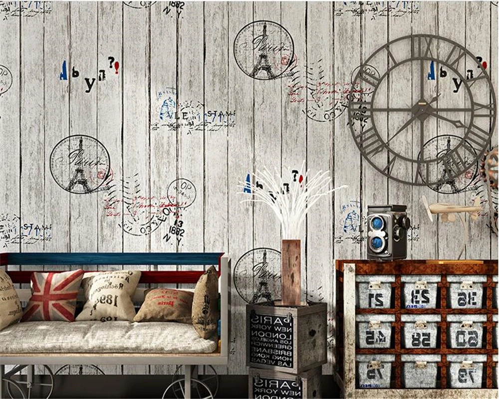 

beibehang American Village Retro Nostalgic Wallpaper French Tower Living Room Bedroom Background PVC papel de parede wall paper