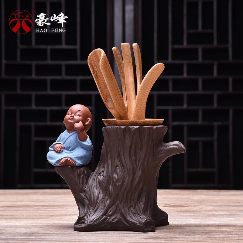 Haofeng Керамика Zisha shuceremony шесть джентльмен чай аксессуары клип чайная ложка бамбук