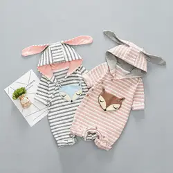 Celveroso милые лисы с капюшоном детские комбинезоны для маленьких мальчиков Одежда для девочек Одежда для новорожденных брендов комбинезон