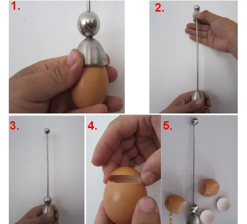 Stainless Steel Cutter scissor tijera Convenient Boiled Topper Egg shell Clipper Opener Cooked Tool Cracker Snipper Egg Kitchen 4