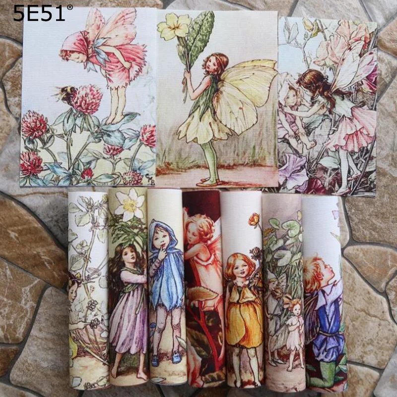 

Flower Elf Digital Printing/Handmade cloth DIY cotton canvas fabric/Home decoration positioning cloth