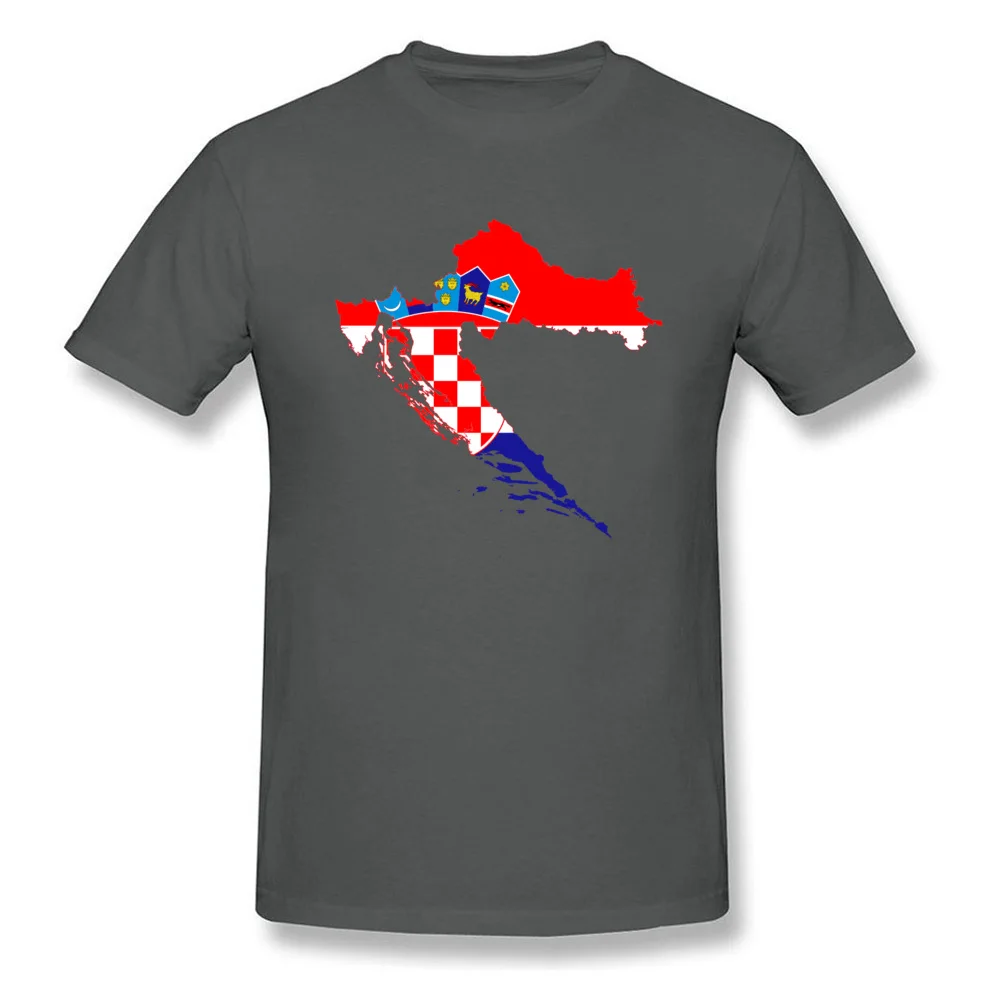Popular Flag Map Croatia Short Sleeve Tshirts Summer/Fall Crewneck 100% Cotton Fabric Tops Shirts for Men T Shirts comfortable Flag Map Croatia carbon