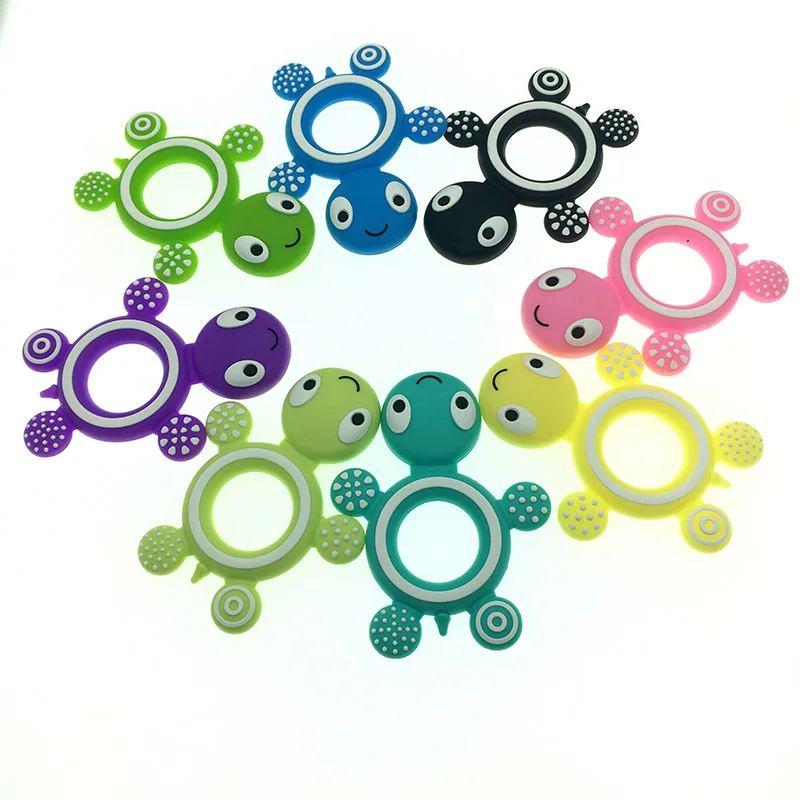 

3Pc Silicone Teether Turtle Baby Teethers Turtle Food Grade Tortoise Soother Teether Teething Pacifier Nursing Toy dropship toys