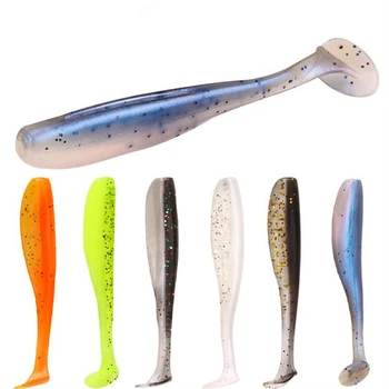 

10 PCS / lot 6.5cm/1.9g Fishing Lures Bait Easy Swim Shiner Silicone Artificial Soft Lures Two-color T-Tail Carp Fishing
